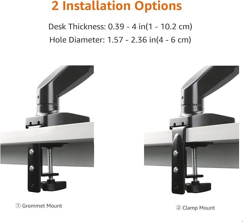 Amazon Basics Gas Spring Single Computer Monitor Arm Desk Mount — image 4