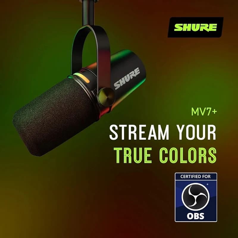 Shure MV7+ Podcast Dynamic Microphone with Stand – OBS Certified — image 7