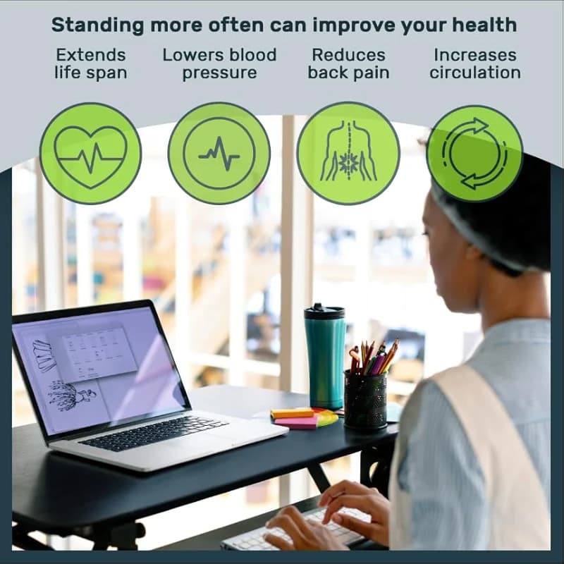 TechOrbits Standing Desk Converter - 32 Inch Adjustable Sit to Stand Up