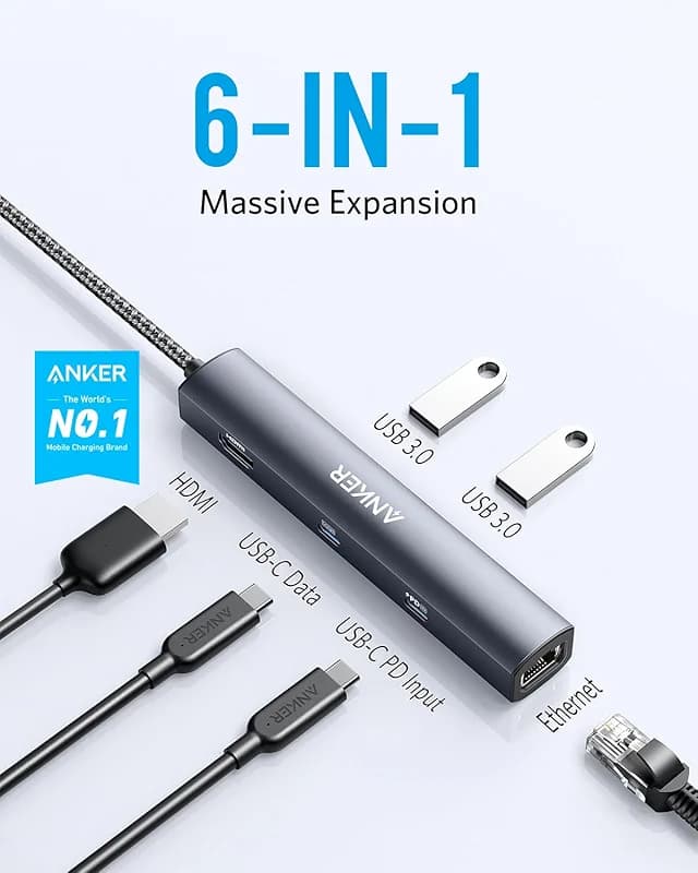 Anker 6-in-1 USB C Hub with Ethernet