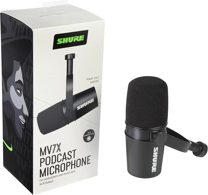 Shure MV7X XLR Dynamic Microphone – Voice-Isolating Cardioid Mic for