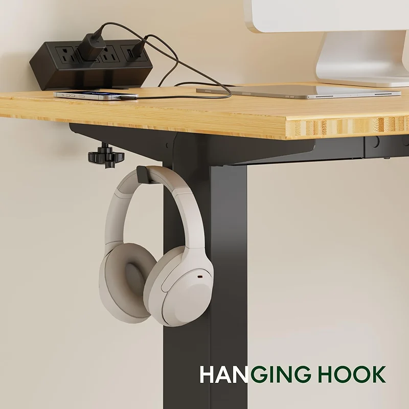 FLEXISPOT EN2 Bamboo Standing Desk with Clamp Power Strip — image 5