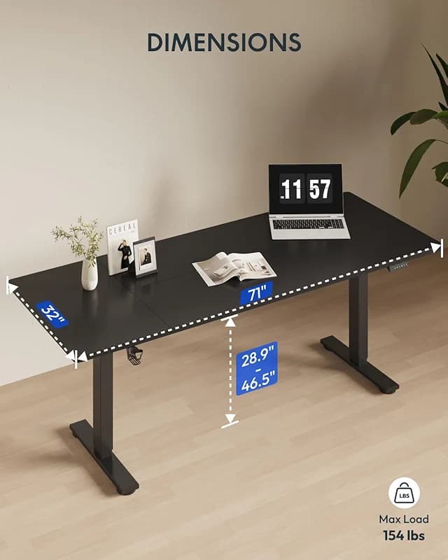 FLEXISPOT 71x32 Inch Electric Large Standing Desk for Home & Office — image 3