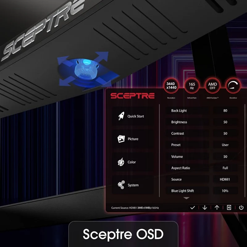 Sceptre 34-Inch Curved Ultrawide WQHD Monitor (3440 × 1440) — image 8