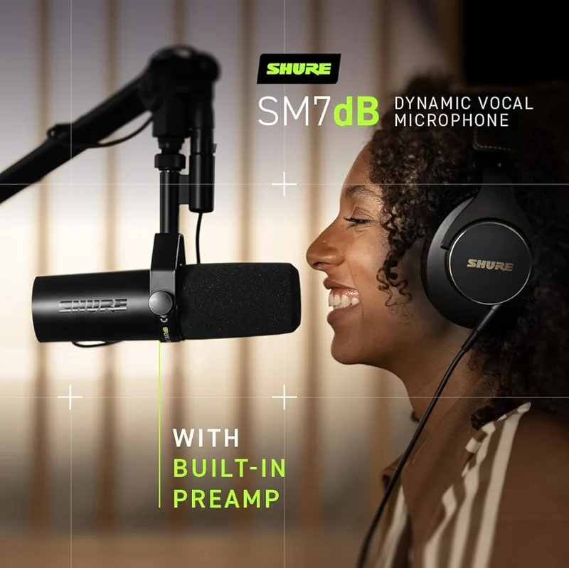 Shure SM7dB Dynamic Studio Microphone with Built-in Preamp – XLR Mic for — image 2