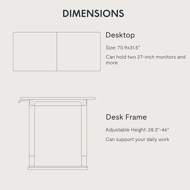 FLEXISPOT 4 Leg Standing Desk 71 x 32 Inch Electric Adjustable Height Sit — image 7