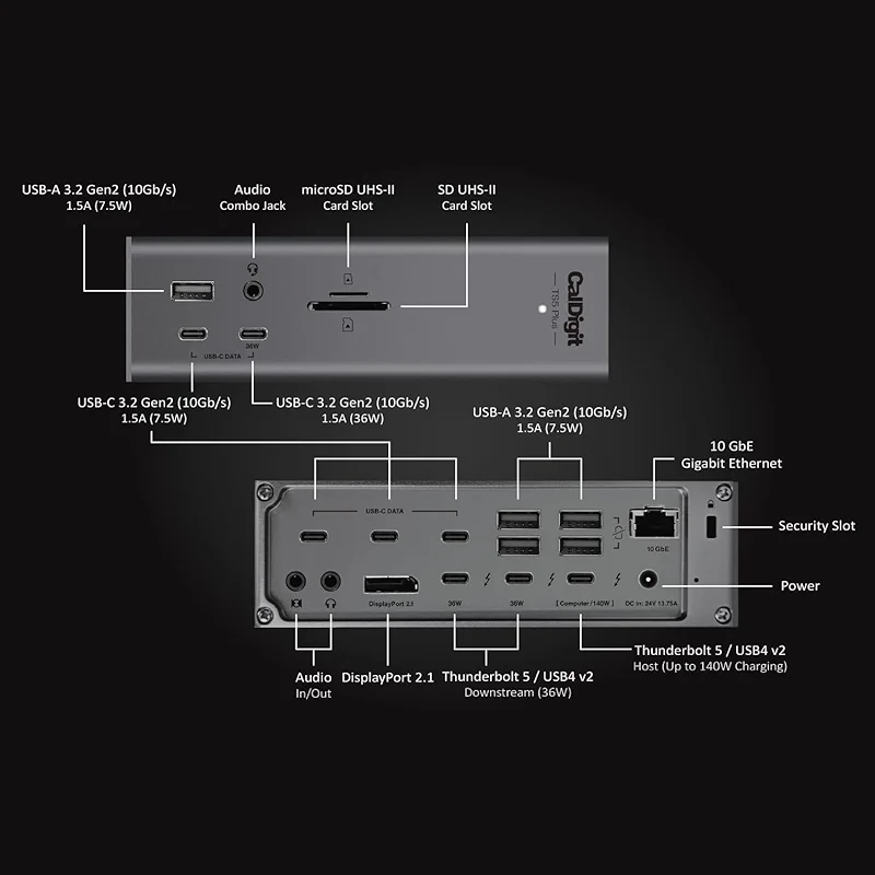 CalDigit TS5 PLUS - Thunderbolt 5 Dock - 20 Port — image 7