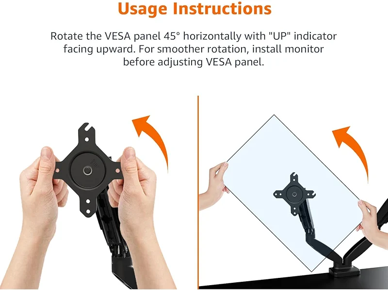 Amazon Basics Gas Spring Dual Computer Monitor Arm Desk Mount