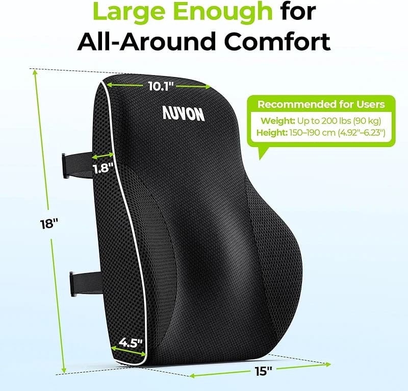 AUVON Lumbar Support Pillow for Office Chair with Patented Bulge for Lower — image 5