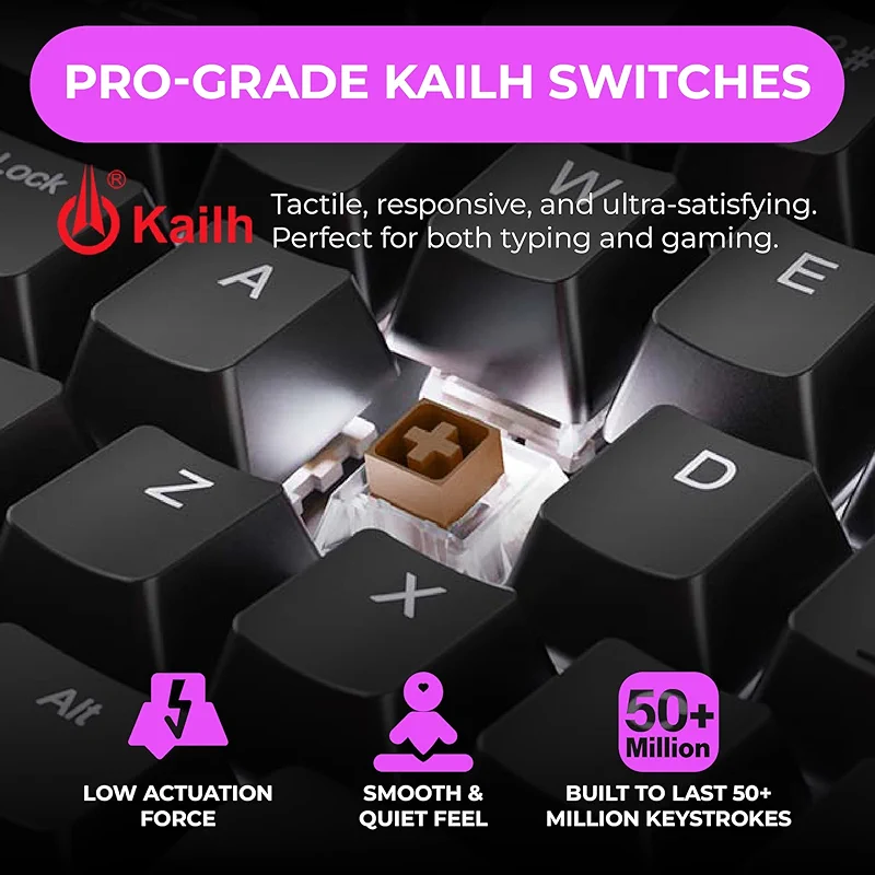 Cloud Nine C989M Ergonomic Mechanical Keyboard for PC - Kailh Tactile — image 5