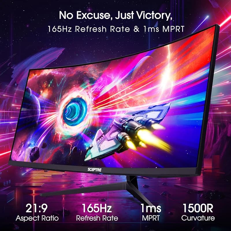 Sceptre 34-Inch Curved Ultrawide WQHD Monitor (3440 × 1440) — image 5