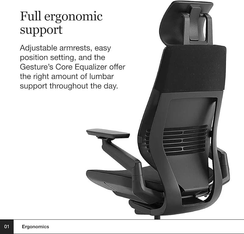Steelcase Gesture Office Chair with Head Rest - Ergonomic Work Chair with — image 2
