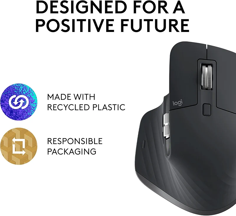 Logitech MX Master 3S Wireless Mouse Standard Edition with Logi Bolt USB