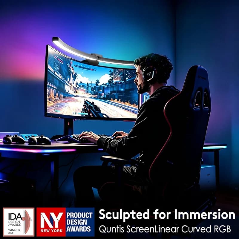 Quntis Curved Monitor Light Bar 15 RGB Backlight for 34"+ Screens — image 7