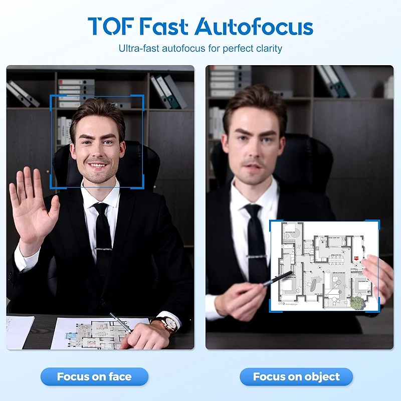 4K Webcam with Ring Light Web Cam 4K Autofocus with TOF Computer Camera — image 8