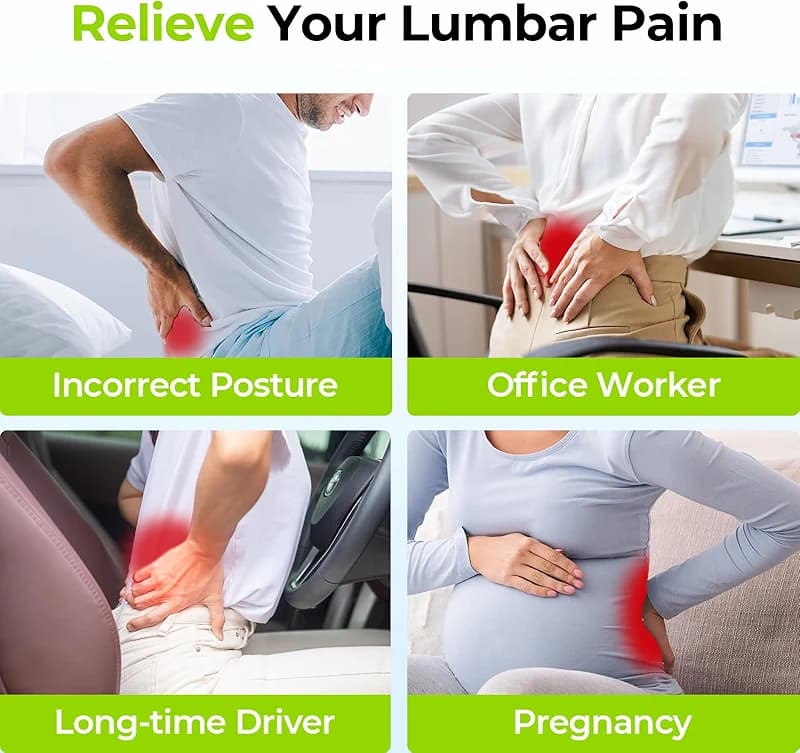 AUVON Lumbar Support Pillow for Office Chair with Patented Bulge for Lower — image 4
