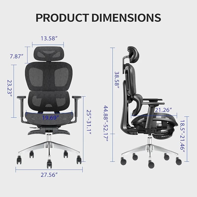 PatioMage Ergonomic Office Chair with Footrest — image 2