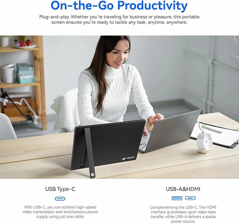 Veout 16" 1920×1200P IPS Portable Monitor for Laptop — image 4