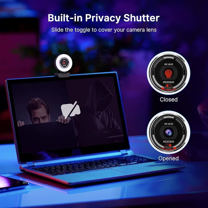 NexiGo N680E Pro 4K Webcam with Ring Light — image 8