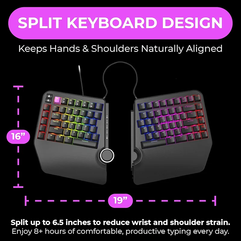 Cloud Nine ErgoTKL Ergonomic Tenkeyless Mechanical Keyboard for PC – Kailh — image 8