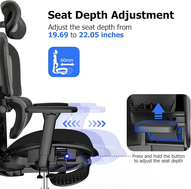 PatioMage Ergonomic Office Chair with Footrest — image 4