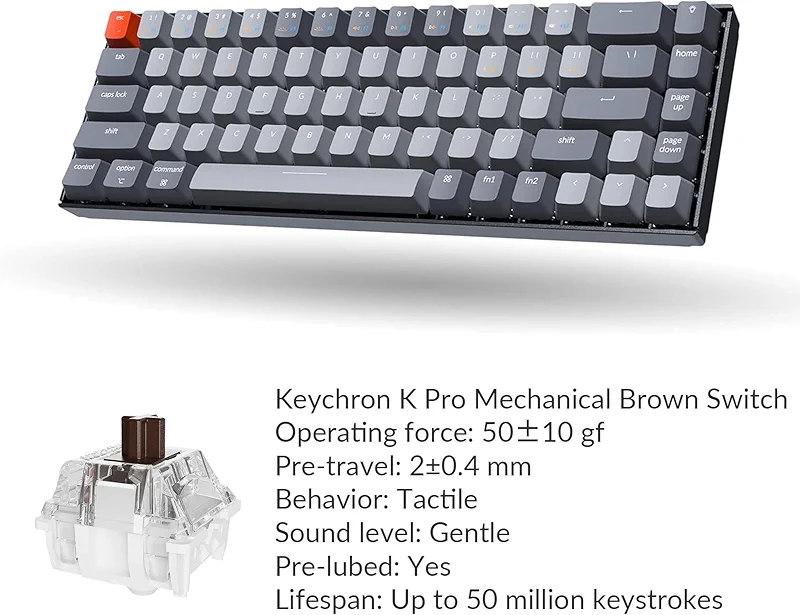 K6 Bluetooth 5.1 Wireless Mechanical Keyboard with Keychron K Pro Brown — image 2
