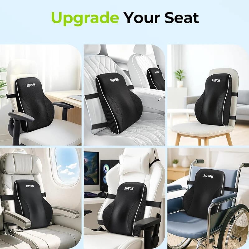AUVON Lumbar Support Pillow for Office Chair with Patented Bulge for Lower — image 6
