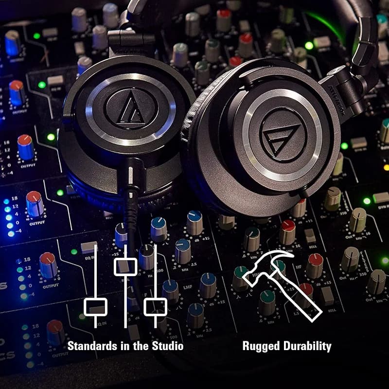Audio Technica ATH-M50X Professional Studio Monitor Headphones Black — image 7