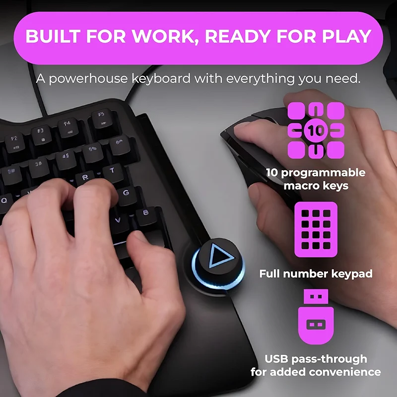Cloud Nine C989M Ergonomic Mechanical Keyboard for PC - Kailh Tactile — image 2