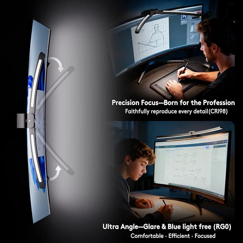 Quntis Curved Monitor Light Bar 15 RGB Backlight for 34"+ Screens — image 6