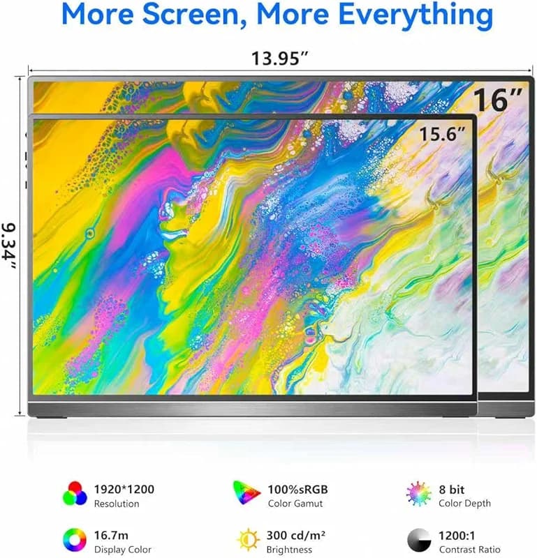 Veout 16" 1920×1200P IPS Portable Monitor for Laptop — image 3