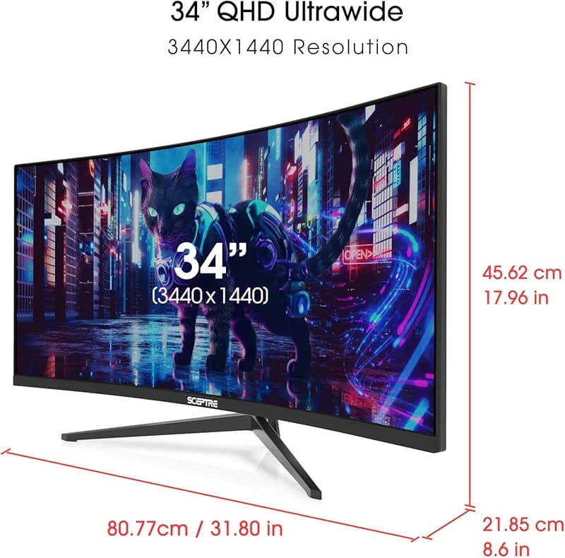 Sceptre 34-Inch Curved Ultrawide WQHD Monitor (3440 × 1440) — image 2