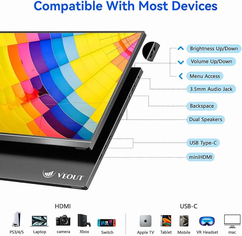 Veout 16" 1920×1200P IPS Portable Monitor for Laptop — image 2