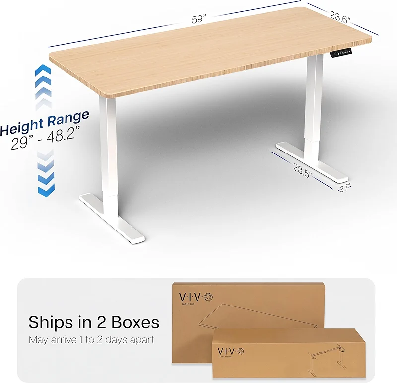 VIVO Electric 60 x 24 in Real Bamboo Standing Desk — image 2