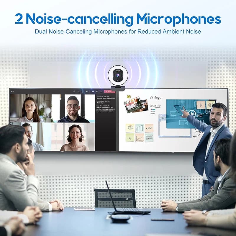 4K Webcam with Ring Light Web Cam 4K Autofocus with TOF Computer Camera — image 4