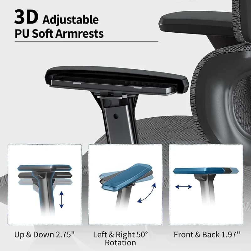 PatioMage Ergonomic Office Chair with Footrest — image 5