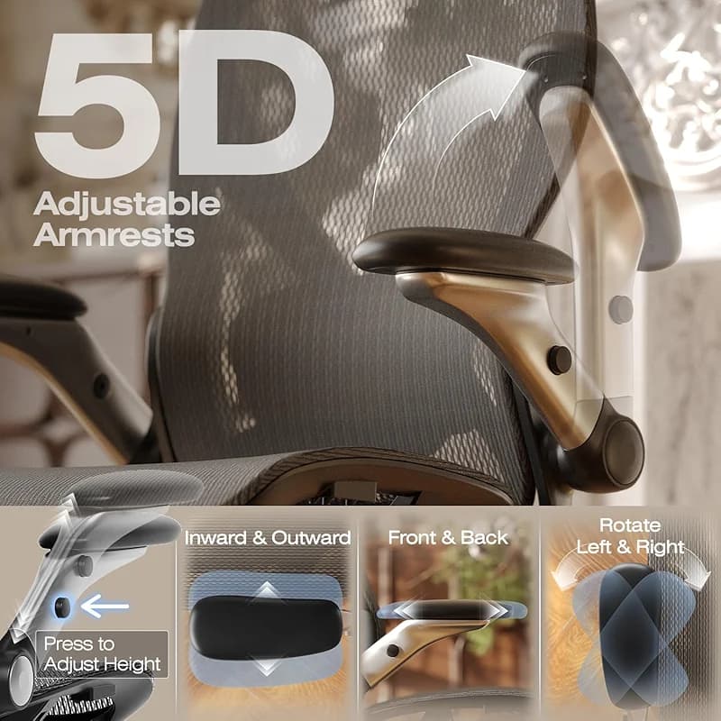 ELABEST X100 Ergonomic Mesh Office Chair with Footrest — image 7