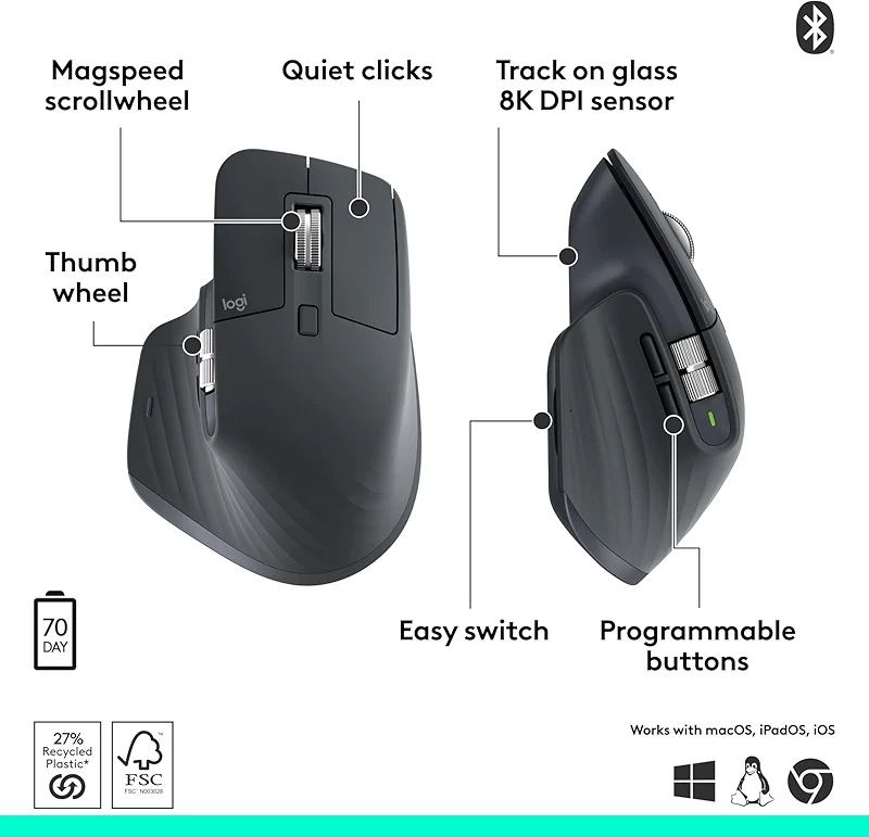 Logitech MX Master 3S Bluetooth Edition Wireless Mouse — image 2