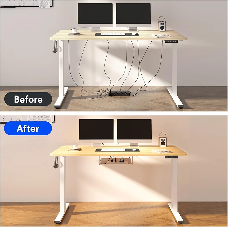 FLEXISPOT EN2 Bamboo Standing Desk with Clamp Power Strip — image 4