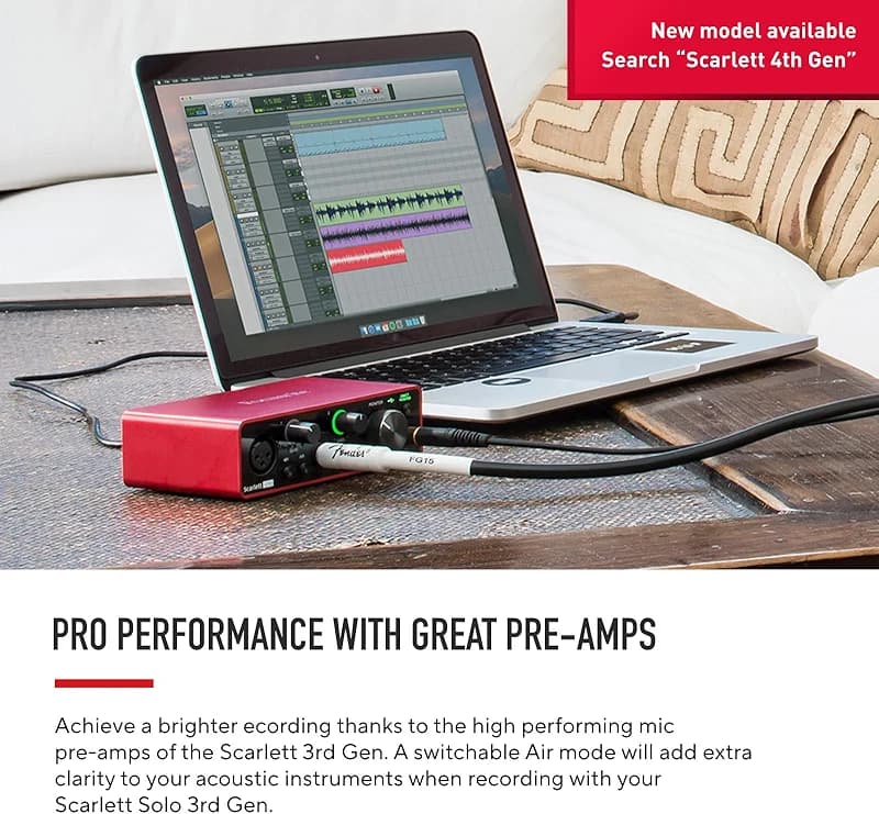 Focusrite Scarlett Solo 3rd Gen USB Audio Interface for Guitarists — image 3