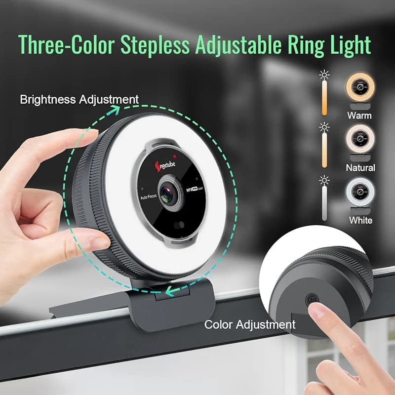 Angetube Streaming Webcam with Microphone: 1080P 60FPS USB Web Cam with — image 2
