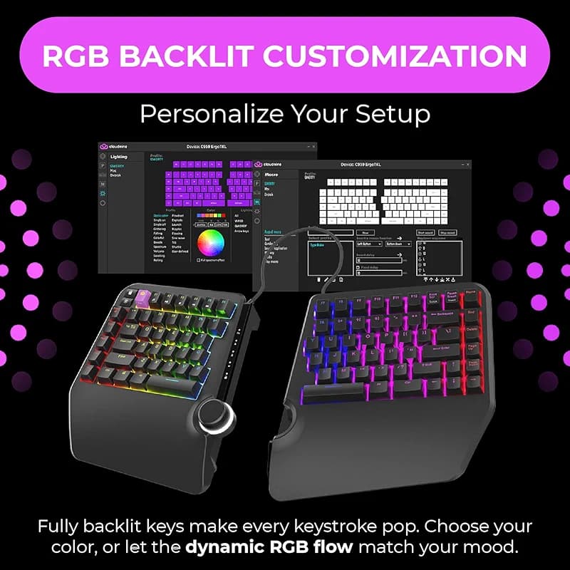 Cloud Nine ErgoTKL Ergonomic Tenkeyless Mechanical Keyboard for PC – Kailh — image 7