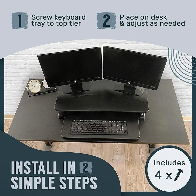 TechOrbits Standing Desk Converter - 32 Inch Adjustable Sit to Stand Up — image 7