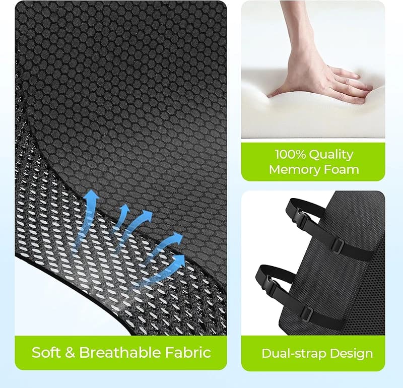 AUVON Lumbar Support Pillow for Office Chair with Patented Bulge for Lower — image 7
