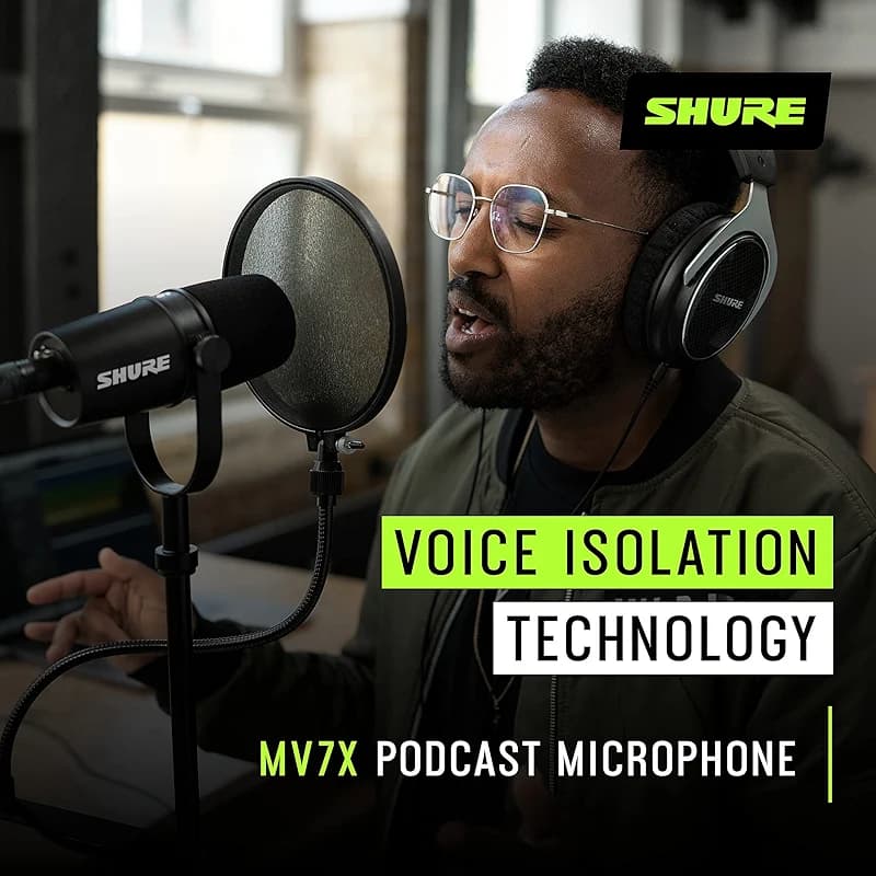 Shure MV7X XLR Dynamic Microphone – Voice-Isolating Cardioid Mic for — image 8