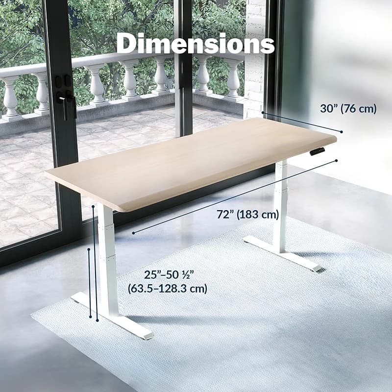 ComfortEdge 72x30 Inch Electric Standing Desk – Height Adjustable Large — image 3