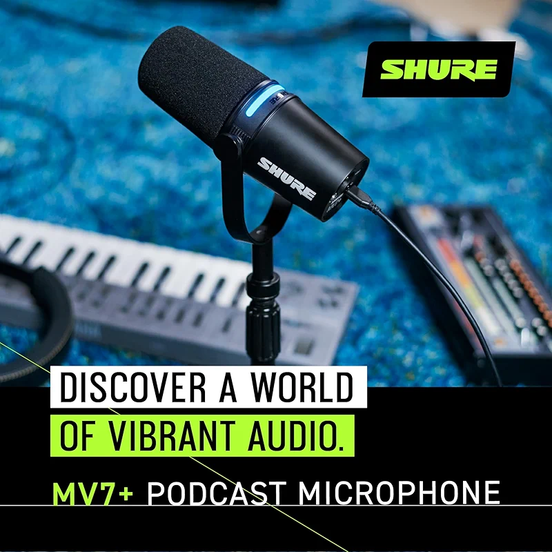 Shure MV7+ Podcast Dynamic Microphone with Stand – OBS Certified — image 2