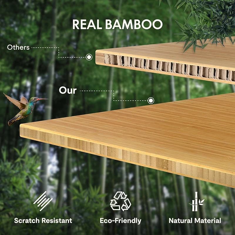 FLEXISPOT EN2 Bamboo Standing Desk with Clamp Power Strip — image 8