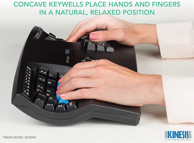 KINESIS Advantage2 Quiet LF Ergonomic USB Keyboard (KB600LFQ)