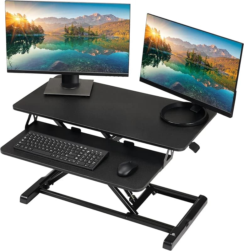TechOrbits Standing Desk Converter - 32 Inch Adjustable Sit to Stand Up — image 2